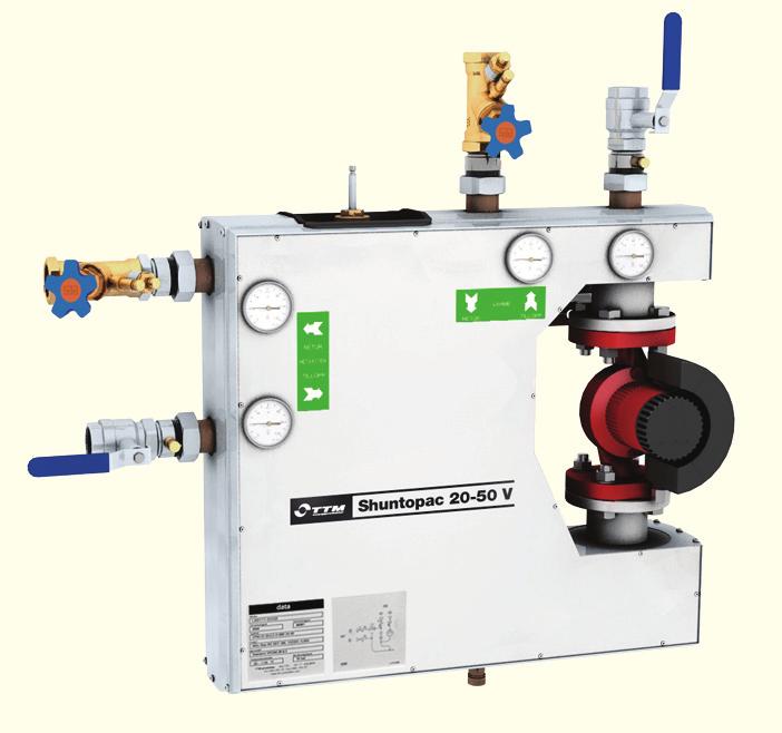 Shuntopac K Shuntopac K er beregnet for konvensjonelle kjølesystem som kobling mellom kjølemaskin/fjernkjøleanlegg og ventilasjon, kjølebatteri eller