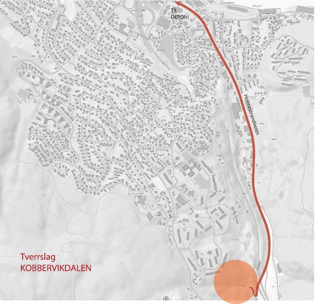 10 av 28 Tverrslag Figur 3: Sannsynlig område for tverrslag ved /nedre fjell med eksempel på mulig