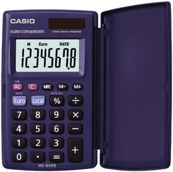 Vekt 35g 70005 Kalkulator CASIO HS-8VA 5345 Stk Casio HS-8VER Stor og lettlest LC-skjerm med 8 sifre