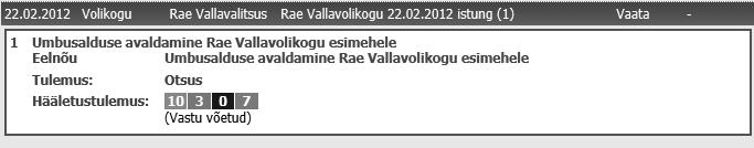 Selle otsusega sai ikka nalja ka ja kui keegi viitsib süveneda, siis leiab meie kõrgelt kiidetud VOLISest (volikogu infosüsteem) järgmise kirje: Seega tehisintellekt VOLISe näol mõistis samuti, et