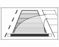 Kursen til bilen vises i samsvar med styrevinkelen. Varselssymboler Varselsymbolene er angitt som triangler 9 på bildet, som viser hindringene som oppdages av parkeringsradarfølerne bak.