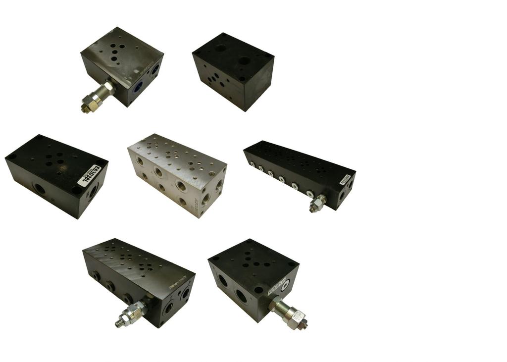 Ventiler Blokker - CETOP Underplater og monteringsblokker tilbys i både stål (35 bar) og aluminium (21 bar).