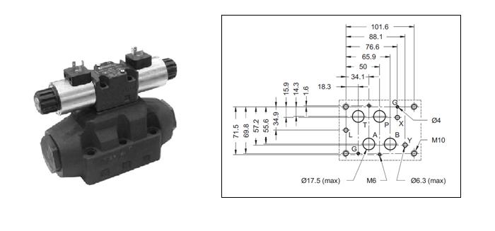 Ventiler Retningsventiler - Cetop 7 elektrisk operert DSP7 on/off spenning AC/DC, Qmaks 3 l/min Type Serie Maks trykk [bar] DU341428 Retn.
