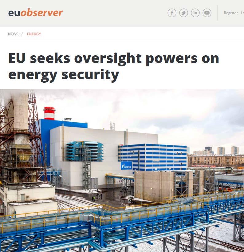 EUs energiunion 25. februar 2015 presenterte EUkommisjonen meldingen om energiunionen. Nasjonale reguleringer skal erstattes av én felles EU-ramme.