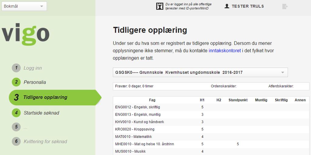 I dette bildet vises all tidligere skolegang.