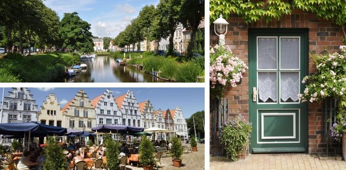 Byen ble grunnlagt av hollendere i 1621, hvor elvene Ejderen og Treene kommer sammen.