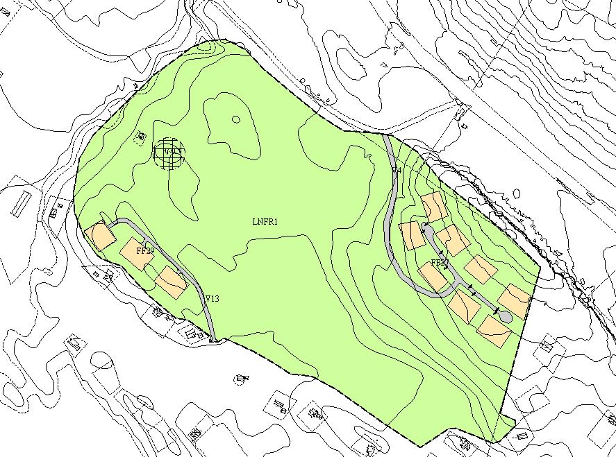 LURØY KOMMUNE Side 3 av 6 Reguleringsplankart for endringen vises i kartskisse nedenfor.