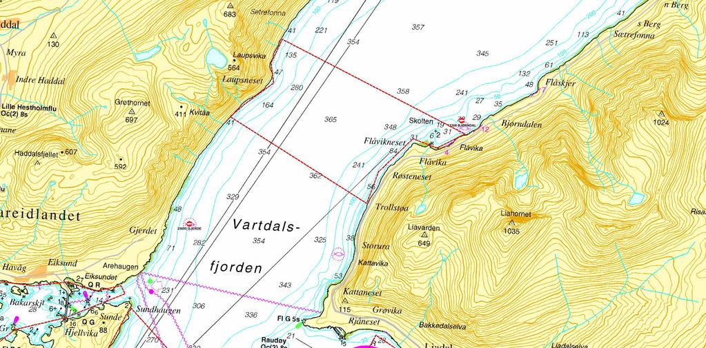 Vartdalsfjorden - nord Aktivt oppdrettsanlegg rapportert av