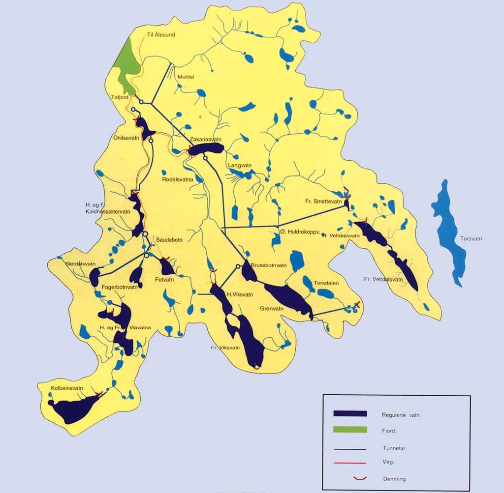 Nedslagsfeltet til kraftstasjonene i Tafjord Tafjord Kraftproduksjon AS Tafjord 4 Tafjord 1 Tafjord 2 Tafjord 5 Tafjord 3 Tafjord 7 Tafjord 6 Tafjord 8 Kartet viser nedslagsfeltet til kraftstasjonene