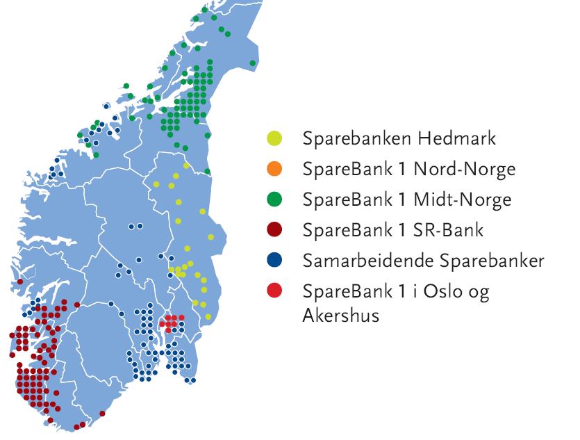 Trondheim Markedsleder i de større regionbankenes hjemmemarkeder Bergen Stavanger Oslo SMN Omtrent 2/3 av alle utlån er til boligformål, med resten godt diversifisert innen små og mellomstore