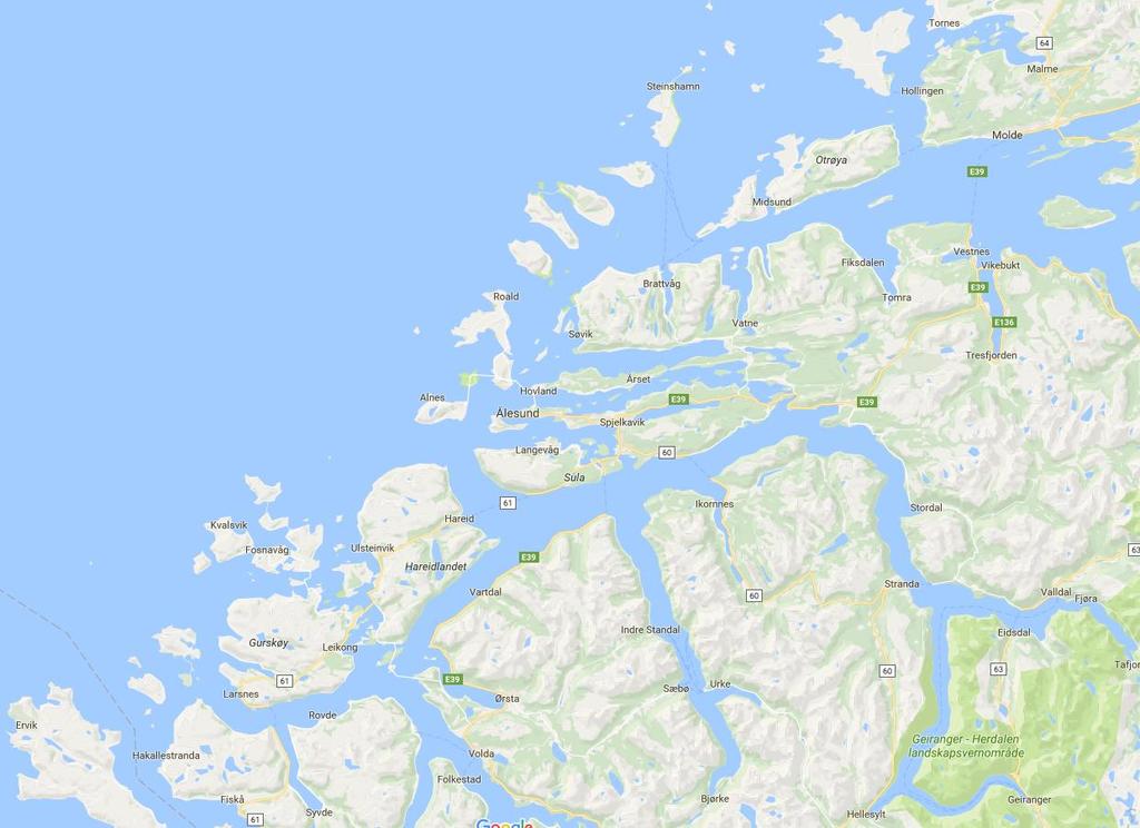 Breisundet Runde Figur 1. Område for det Digital havrom på Møre. Det minste området vil få tung instrumentering og det større vil få høyoppløselige kart og noen punkt for strømmåling.