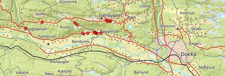 et ved Ulvshus bru. Sibirbjørnekjeksen ser ut til å spre seg ut fra disse områdene.