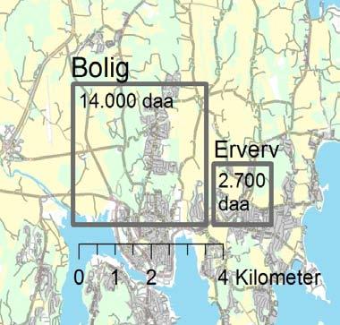 Behovet for arealer til boligformål i Vestfold fram til 2040 er beregnet med bakgrunn i prognoser og framskriving av folketallet, se side 8. Det er sett nærmere på to alternativer.