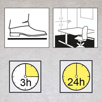 D Etter fullstendig tørking påføres ett lag til. vhengig av gulvbelegg (ca. 5-5 ml/m²).