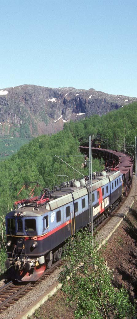 7.4.2 Utfordringer på banene Ofotbanen Den 42 km lange Ofotbanen er et ettertraktet tilbud, og malmtransporten på banen utgjør om lag 60 % av samlet godsvolum (i tonn) på det norske jernbanenettet.