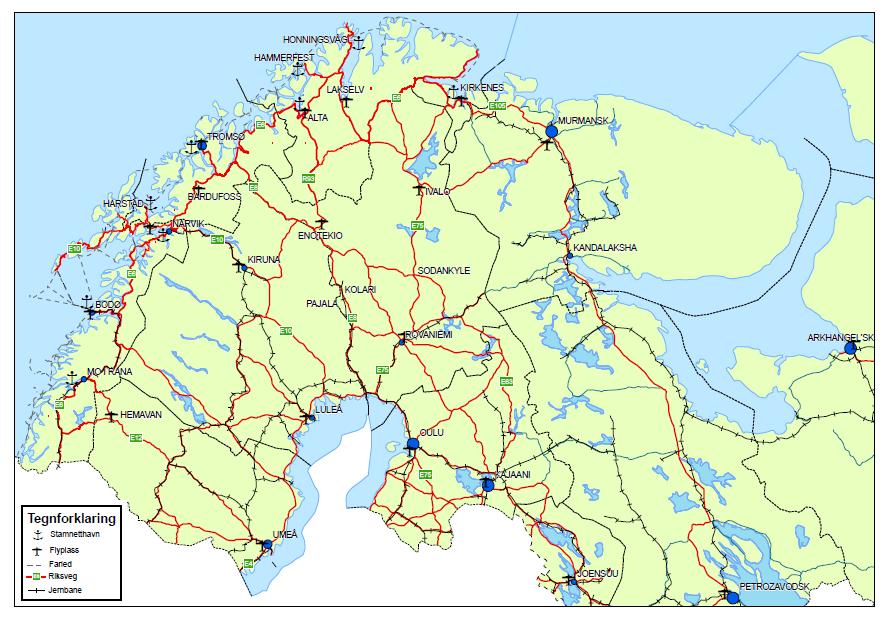 Med bakgrunn i transportknutepunktenes sentrale rolle i transportstrømmen, må det satses på videreutvikling av knutepunktene i Narvik