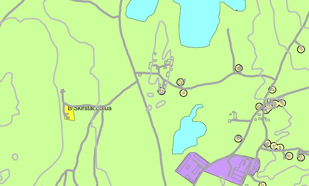 Kommuneplanens arealdel Planbeskrivelse 14 Kartutsnitt Skirstadgutua: B Skirstadgutua Mo 4.1.6 Boligområde Ølhaugen i Granåsen Areal: 25 dekar (B Granåsen) + 7 dekar (Ølhaugen) + 17 dekar (Helgumskollen) skogareal.