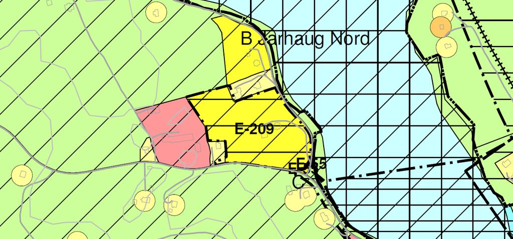 Kommuneplanens arealdel Planbeskrivelse 16 Kartutsnitt Jarhaug Nord: Hjertebo 4.1.8 SB- og SF-områdene I 1998 ble det innført en ny type områder i kommuneplanens arealdel, kalt LNF--områder.
