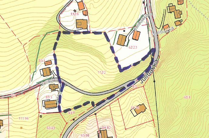 Kommuneplanens arealdel Planbeskrivelse 19 4.2.2 Boligområde i Julibakka Det har kommet inn et forslag om et nytt boligområde i Julibakka.