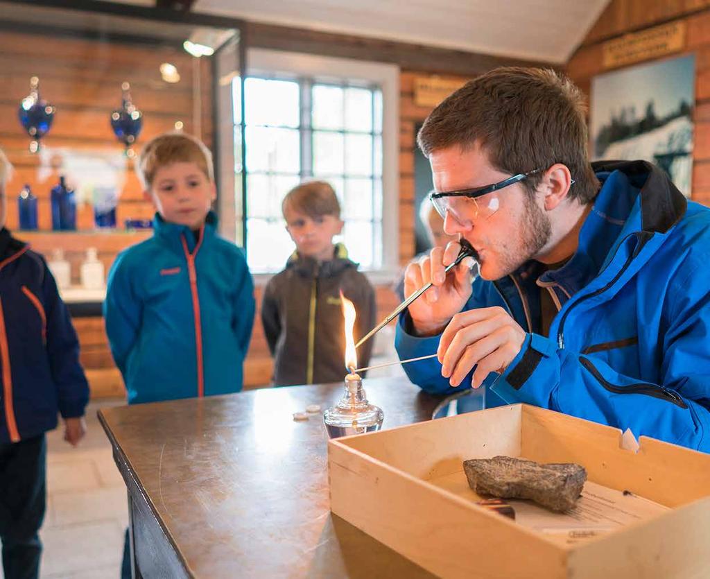 BLÅ PERLE 4. trinn og oppover Blå perle er et opplegg i to deler. Først får elevene en fascinerende guidet tur inn til hjertet av Blaafarveværkets Koboltgruver.