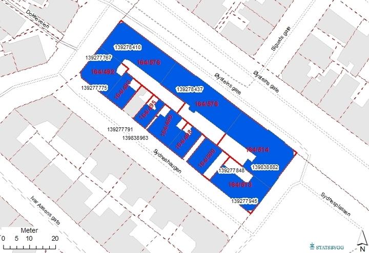 KOMPLEKS 3387 Sydneshaugkvartalet Bygnings- og eiendomsdata Fylke: Hordaland Kommune: 1201/Bergen Opprinnelig funksjon: Boliger Nåværende funksjon: Universitetslokaler Foreslått vernekategori: