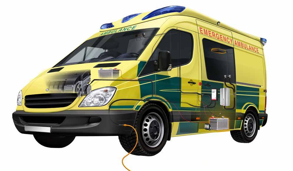 DEFA system til ambulanse Ambulanse Foruten lading og