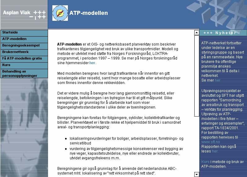 Brukernettverk og hjemmeside www.atpmodell.