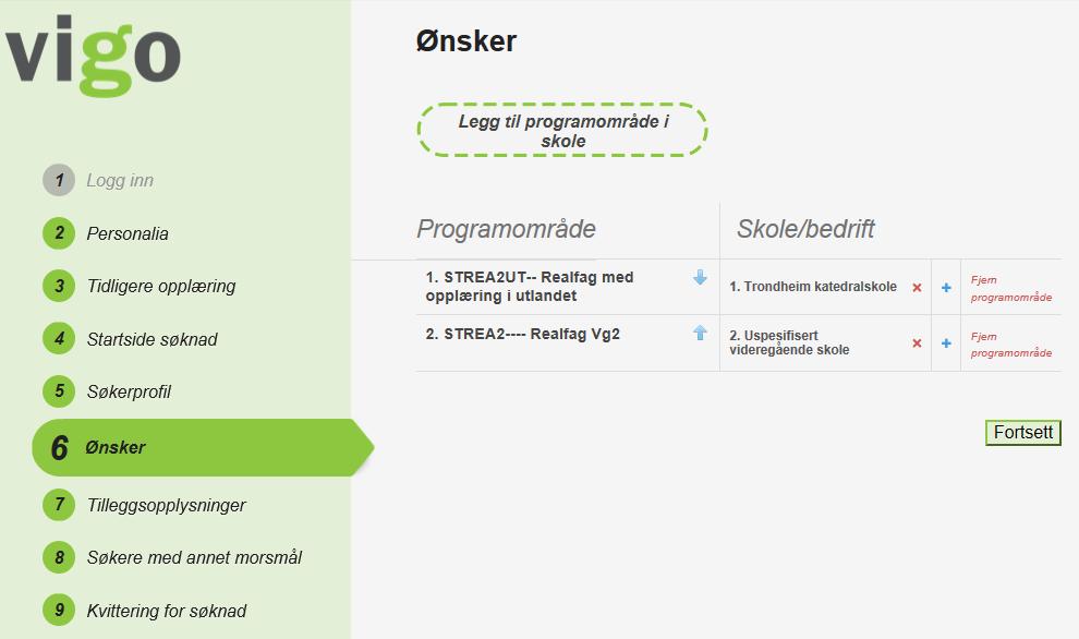 Trykk Fortsett så kommer du til