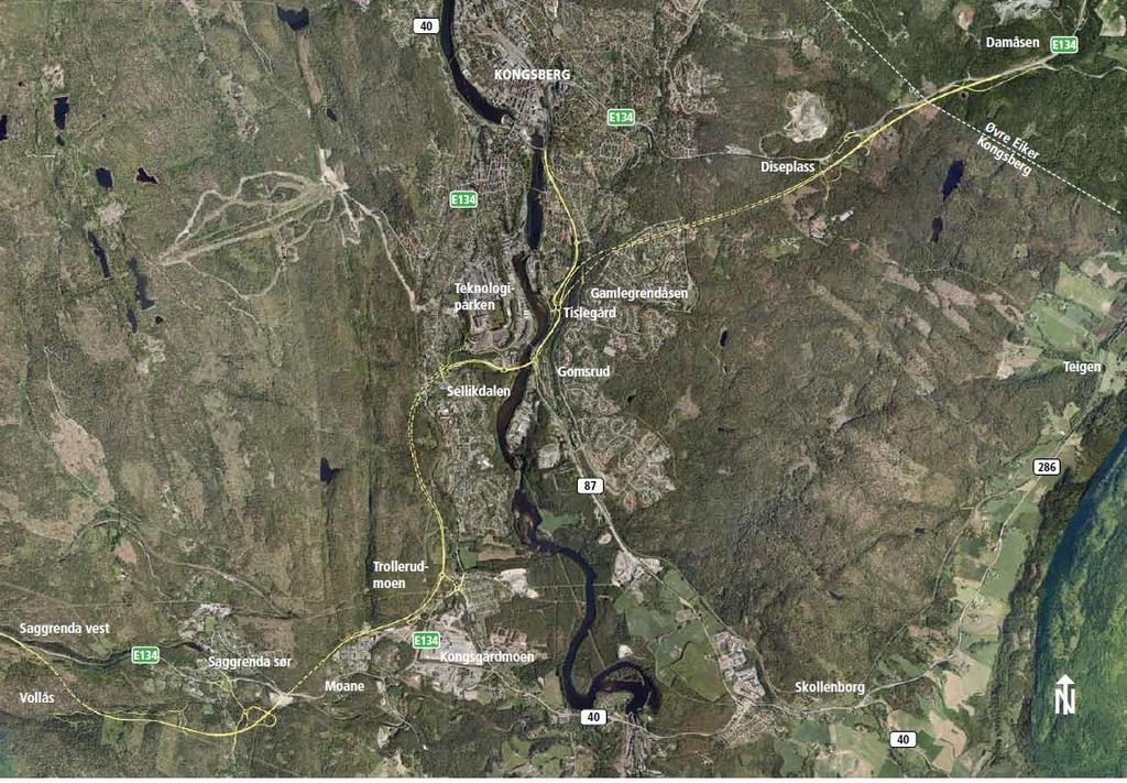 2.1.1 A1 E134 Damåsen Saggrenda Figur 1 - Prosjektet E134 Damåsen-Saggrenda (KildeSVV)