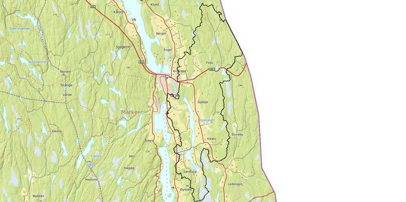 3.1 Kart og informasjon om nye felt 3.1.1 Bøenselva Bøenselva ligger i Marker kommune og har utløp i Øymarksjøen (figur 3.2).