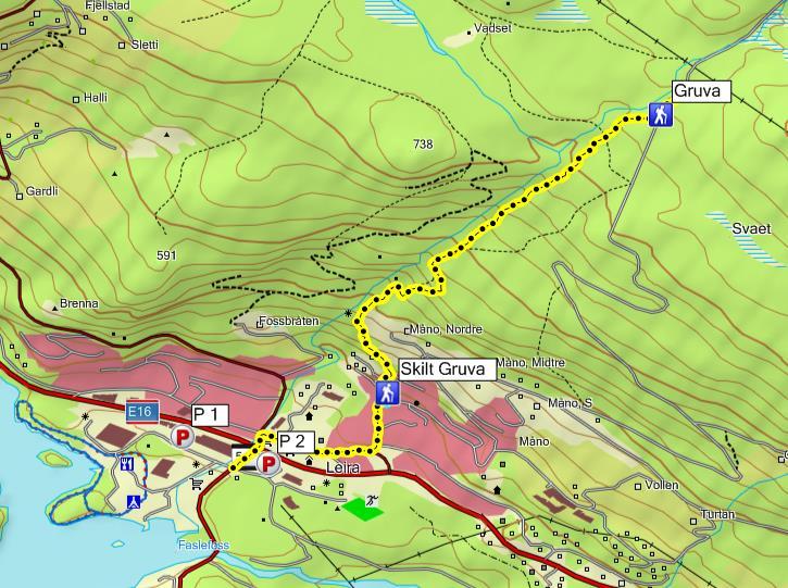 8 Gruva - Leira Sommervandring 2012 Nord-Aurdal Tid: ca 45 min èn vei Fra E16 ta av inn mot (gamle) Leira sentrum og parker bilen nede i Leira sentrum.