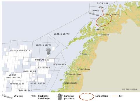 leting, funn og produksjon fra det nordøstlige Norskehavet (Oljedirektoratet 2012). Det er skissert et aktivitetsomfang som defineres som høyt og ett som defineres som lavt (Figur 2).