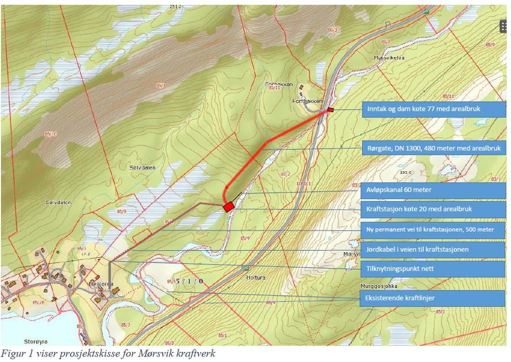 Mørsvik Kraftverk - Sørfold kommune Bakgrunn Norges småkraftverk AS søker konsesjon for å bygge Mørsvik kraftverk, med tilhørende kraftlinjer.