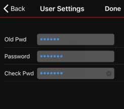 Man må også taste inn det nye passordet i Edit (høyre hjørne på hjemskjerm i App) for at EasyGuard skal bli online igjen.