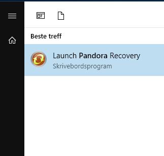 Slik gjenoppretter du med Pandora Recovery Så skjedde det: Du har mistet et viktig Word-dokument du hadde liggende i mappen Dokumenter. Start programmet med det samme.