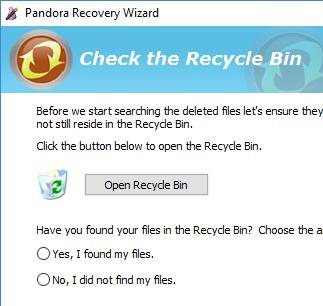 Klikk på Open Recycle Bin 5. 4 Filen lå dessverre ikke i Papirkurven. Gå tilbake til veiledningen. Hvor skal jeg plassere den gjenopprettede filen?