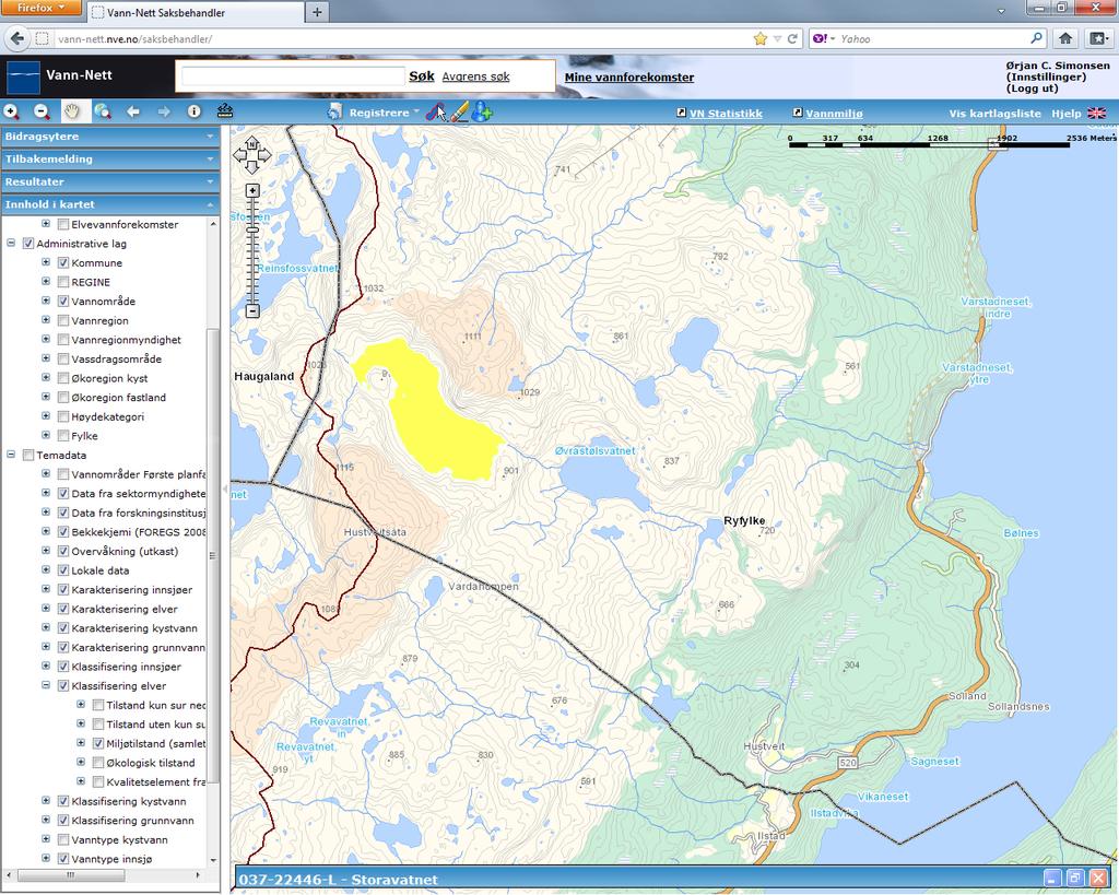 Storavatnet (037-22446-L) Overvåkingsdata mm: Middels, svært kalkfattig, klar, grunn