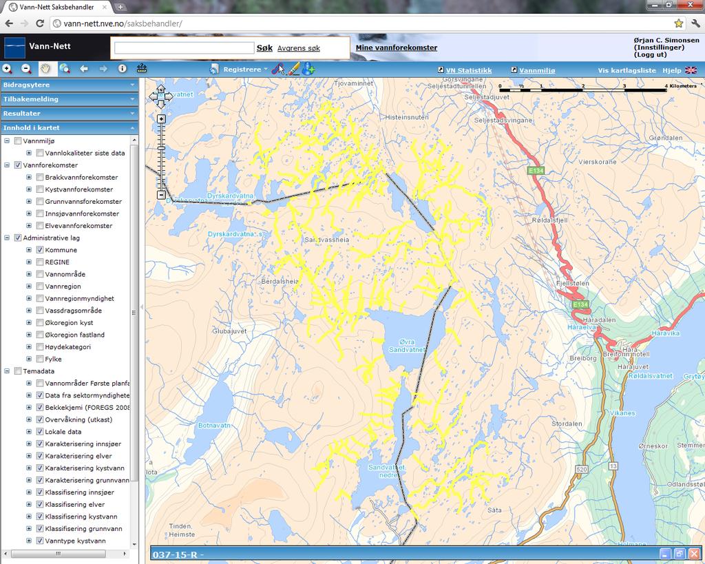 Sandvatnet Dyrskardvatnet bekkefelt (037-15-R) Moderat