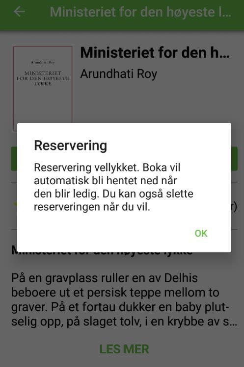 Reservere Hvis du finner en bok der alle eksemplarene er utlånt vill