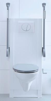 En pleier kan enkelt og raskt justere toalettets høyde slik at det blir tilpasset brukerens behov.