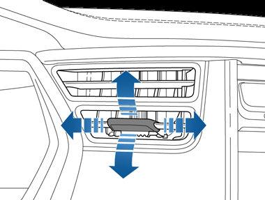 Klimakontroller Ventilasjon Uteluft trekkes inn i Model S via grillen foran frontruten. Hold grillen fri for hindringer som blader og snø.