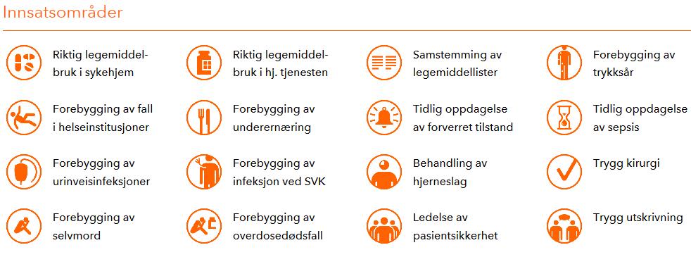 helse- og omsorgstjenester Mål Redusere pasientskader Bygge varige