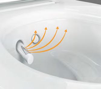 1 LUKTAVSUG Vond lukt absorberes med en gang i toalettskålen av det støysvake luktavsuget som