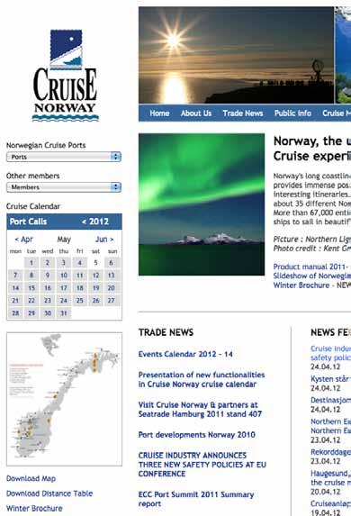 ÅRSBERETNING www.cruise-norway.no Side 20 CRUISE NORWAY`S AKTIVITETER 2011 Innovasjon Norge prosjekter Cruise Norway AS mistet tilskuddet til markedsføring fra Innovasjon Norge i 2009.