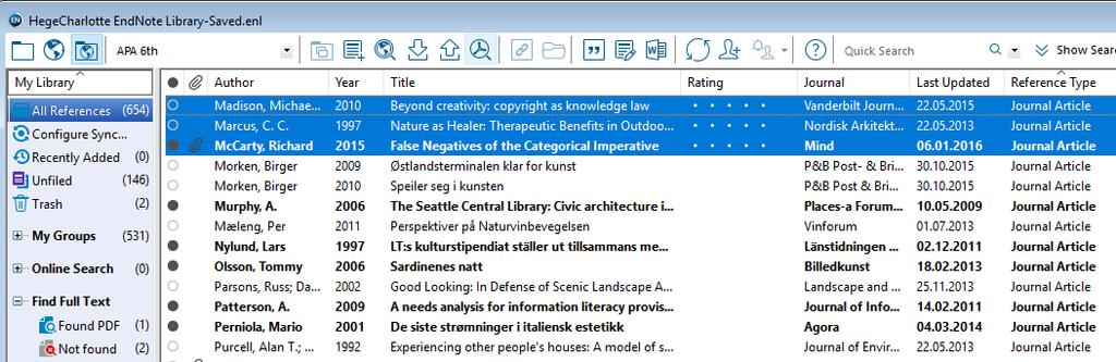 Find Full Text via EndNote Hvis en artikkel i fulltekst (dvs.