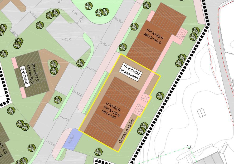 VA-RAMMEPLAN FOR ØVRE TELLEVIK 3 Reguleringsområdet er på 2,4 hektar og består i dag hovedsakelig av tett vegetasjon og myr, deler av eksisterende veistruktur samt 2 eneboliger i sør.