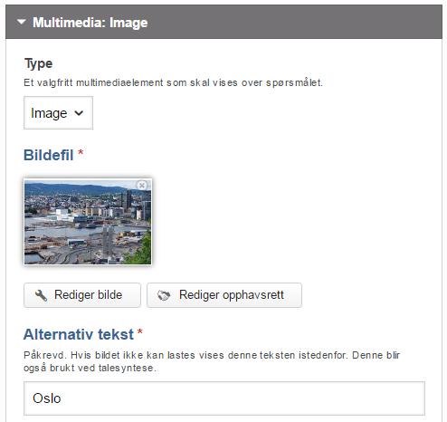 klikker vi på Multimedia, velger Image, klikker på og velger