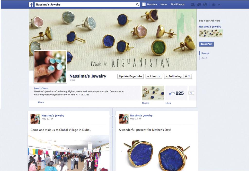 بازاریابی و رقابت فیس بوک نسیمه یک صفحه فیس بوک دارد که از آن هامنند یک ویب سایت استفاده می کند.