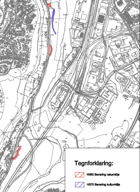 Side 6 8 HENSYNSSONER 8.1 Sikringssone (H190) Veg i tunnel med sikringssone er betegnet H 190-1. Det tillates etablering og drift av tunnel.