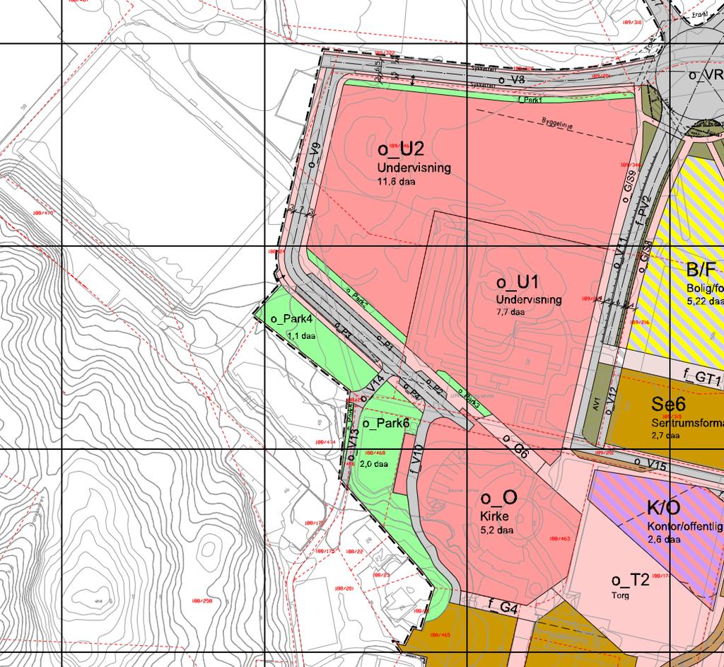 PLANPROGRAM MYRDAL IDRETTSPARK 23 (26) Kommunal veg Åsane senter, o_v8 Myrdal stadion U. Phil vgs. Ny veg o_v9 Åsane Kirke Firgur 5.